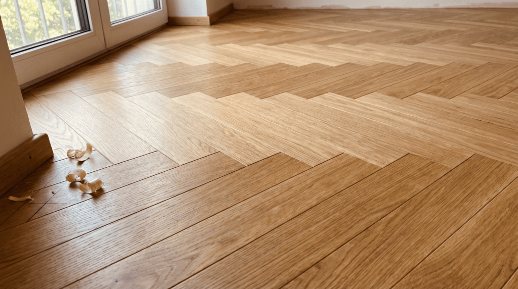 Neu verlegtes Parkett in einer frisch renovierten Wohnung