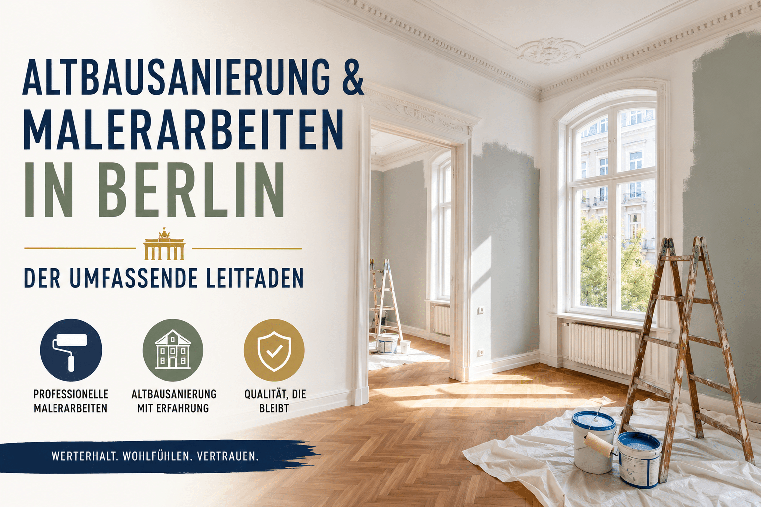 Malerarbeiten in Berliner Altbauwohnung bei Renovierung
