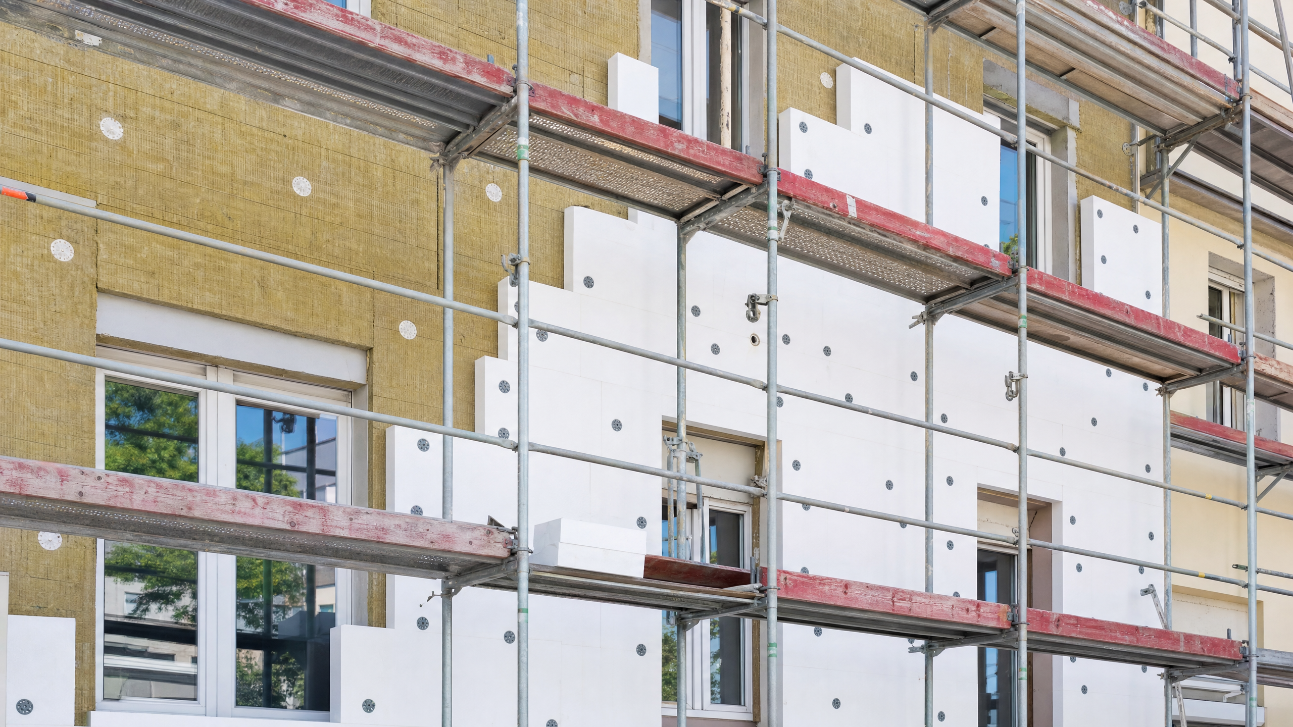 Fassade dämmen Berlin - Dämmplatten am Altbau