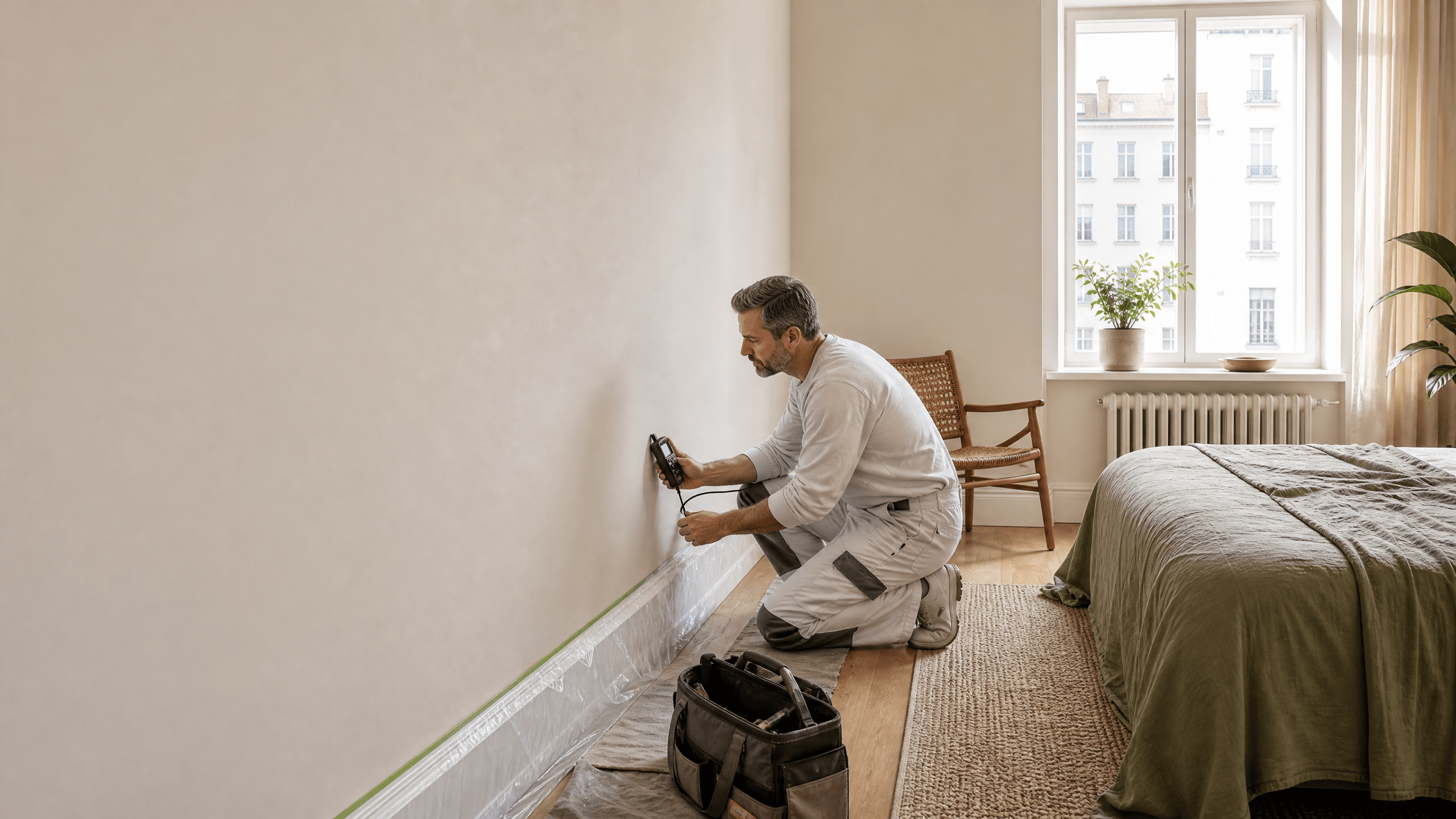 Fachgerechte Feuchteprüfung in einer Berliner Wohnung