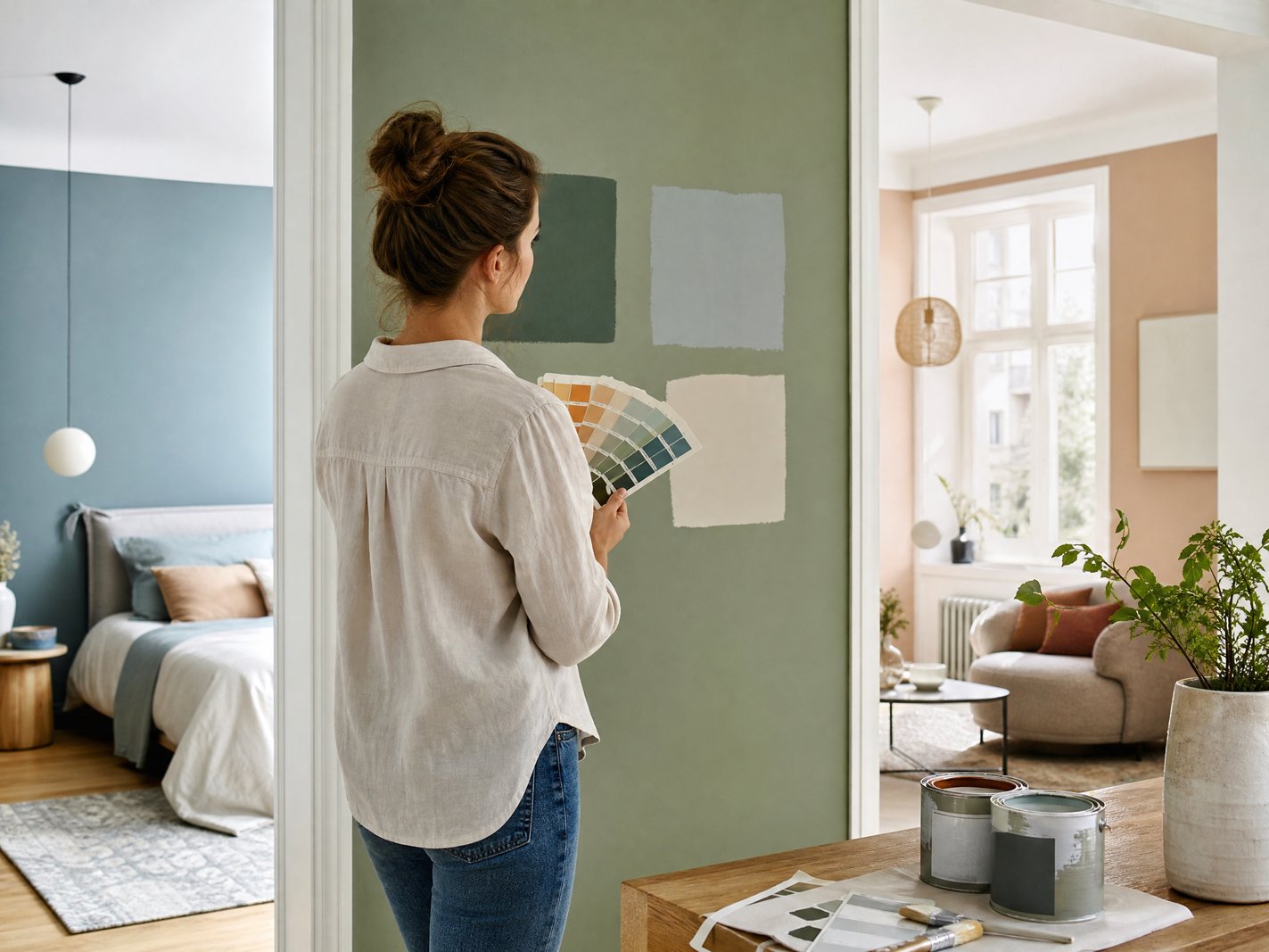 Illustration zu: 2. Die Wirkung spezifischer Farben in Wohnräumen - Die Psychologie der Farben: Welche Wandfarbe passt in welches Zimmer?
