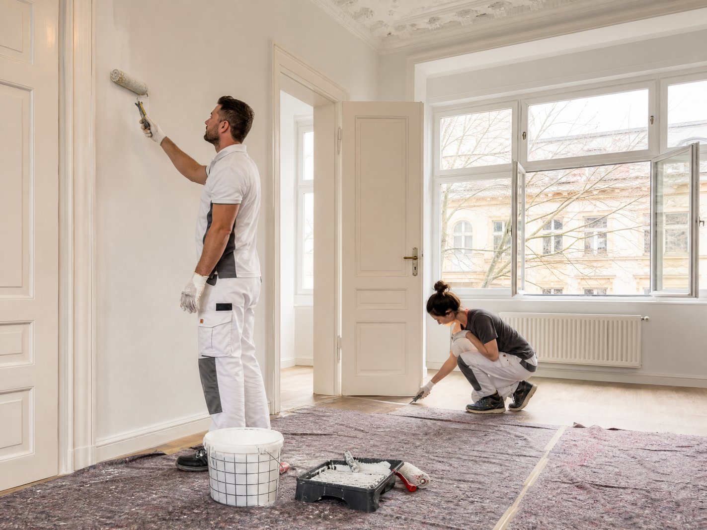 Illustration zu: Wann Schönheitsreparaturen auf den Mieter übergehen - Schönheitsreparaturen beim Auszug: Was Mieter wirklich streichen müssen